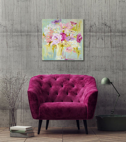 Pastel Bouquet Canvas Wall Art
