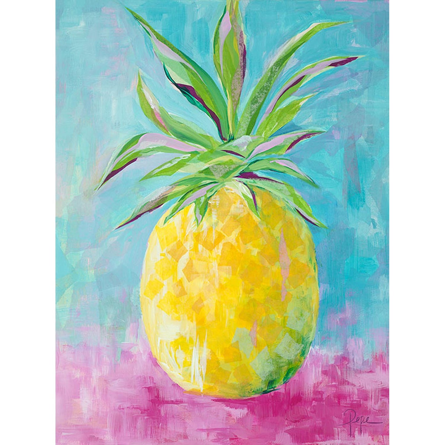 Pineapple Painted Canvas with High Gloss Resin