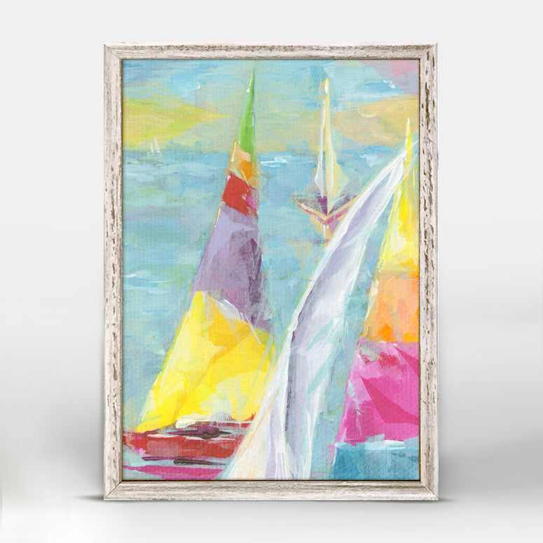Painted Sailboat Mini Framed Canvas - GreenBox Art