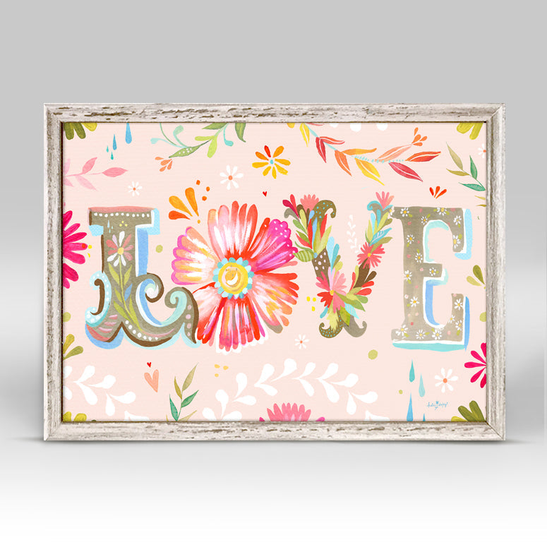 Floral LOVE Mini Framed Canvas