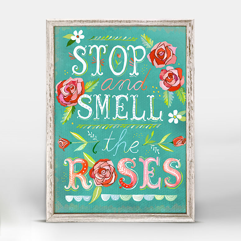 Stop and Smell the Roses Mini Framed Canvas