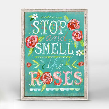 Stop and Smell the Roses Mini Framed Canvas