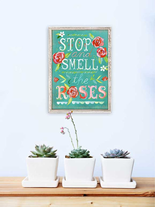 Stop and Smell the Roses Mini Framed Canvas - GreenBox Art