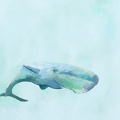 Swimming Whale Canvas Wall Art - GreenBox Art