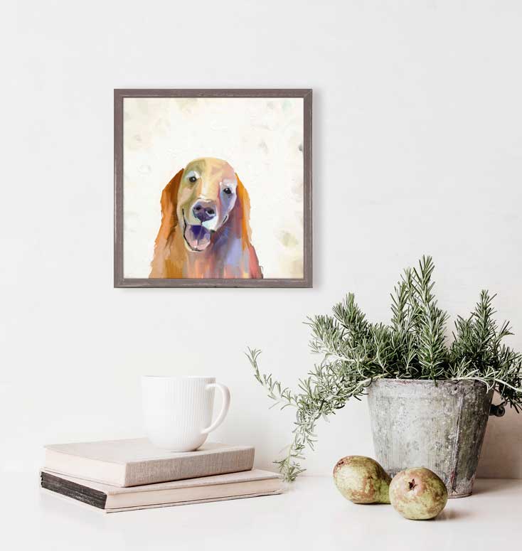 Best Friend - Golden Retriever Mini Framed Canvas
