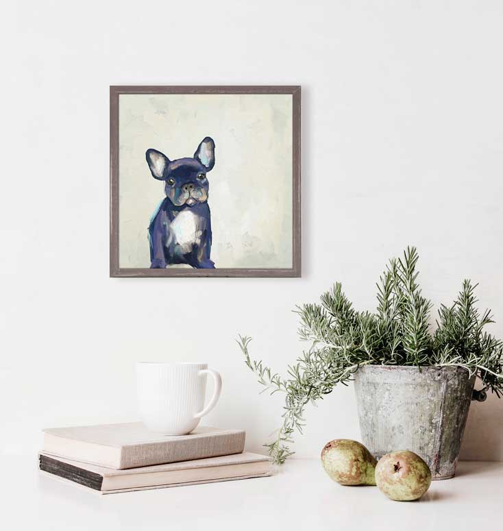 Best Friend - Frenchie Pup Mini Framed Canvas
