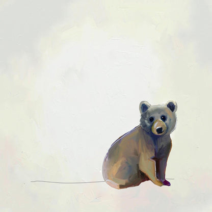 Baby Bear Sitting Canvas Wall Art