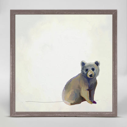 Baby Bear Sitting Mini Framed Canvas