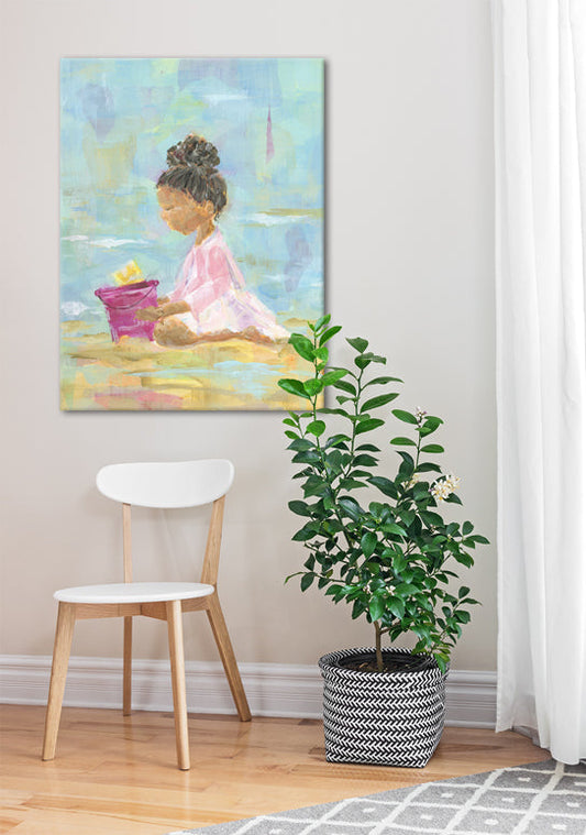 Summertime Girl 3 Canvas Wall Art - GreenBox Art