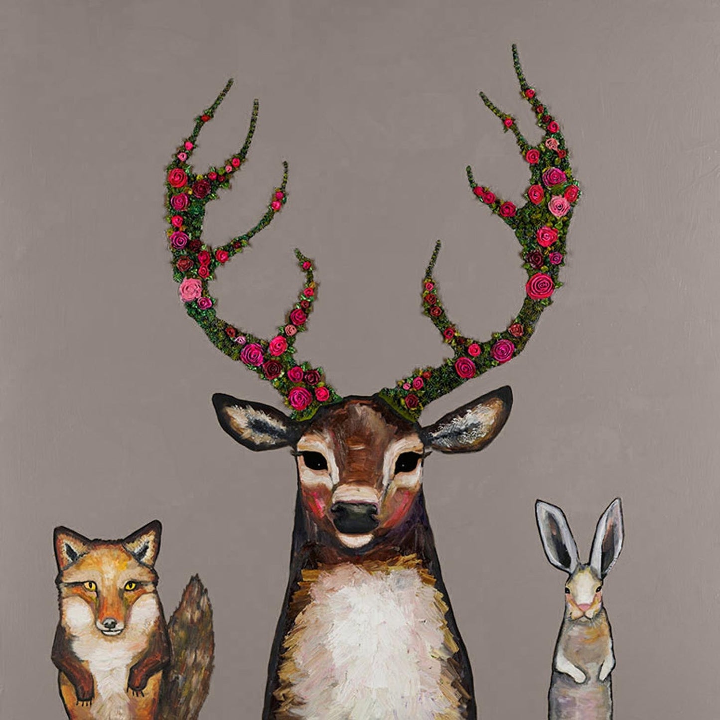 Fox, Buck & Hare Canvas Wall Art - GreenBox Art