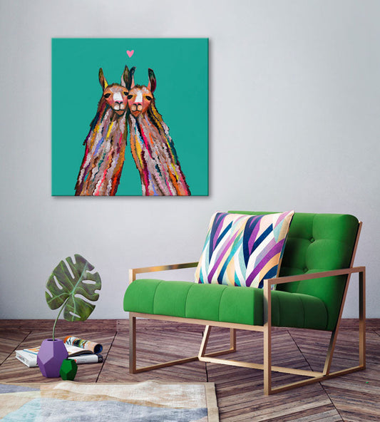 Llama Love Canvas Wall Art - GreenBox Art