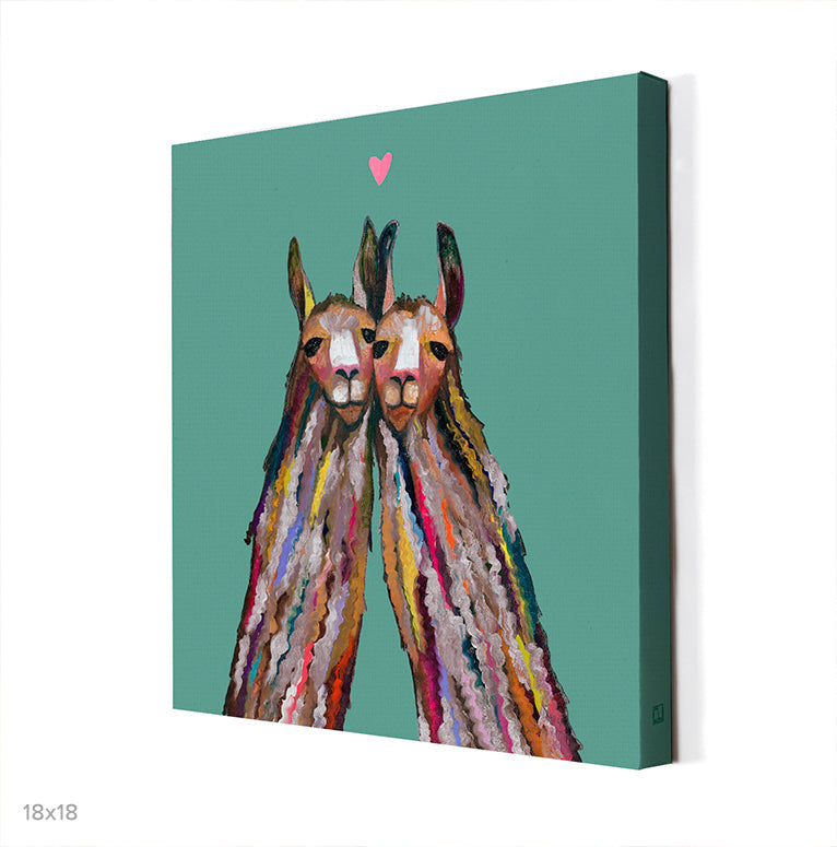 Llama Love Canvas Wall Art - GreenBox Art