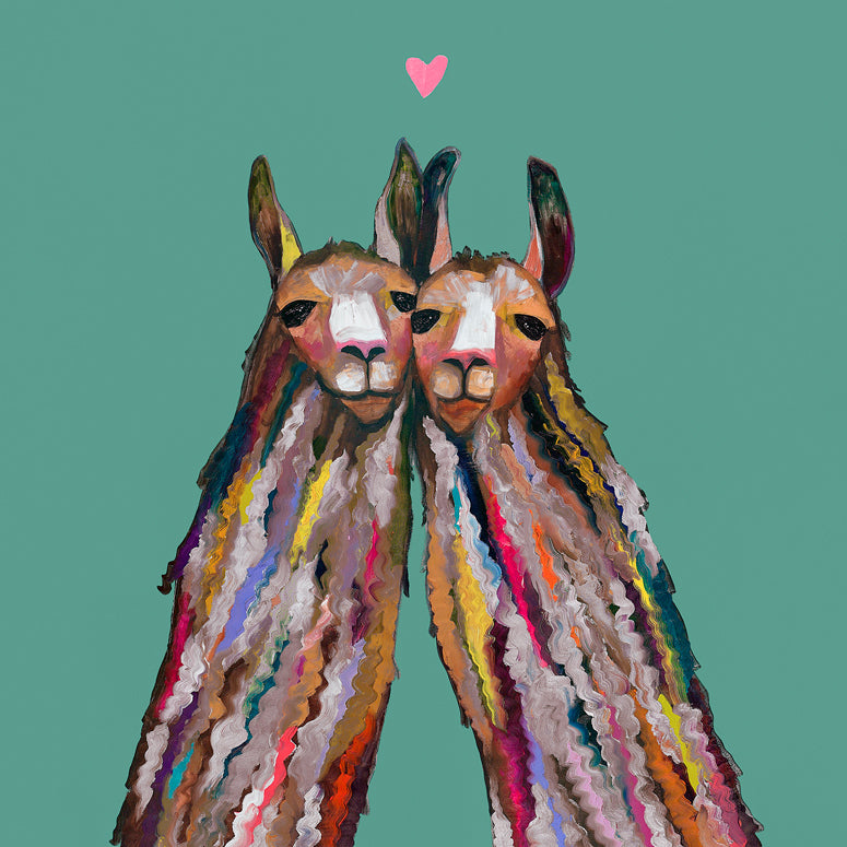 Llama Love Canvas Wall Art - GreenBox Art