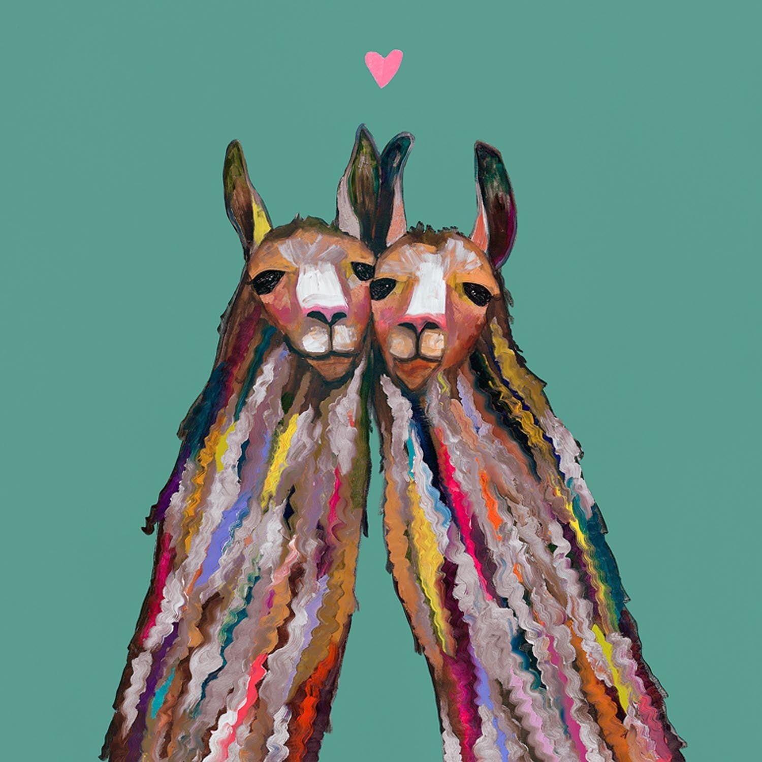 Llama Love Canvas Wall Art - GreenBox Art