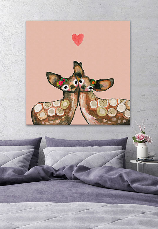 Fawn Love Canvas Wall Art - GreenBox Art