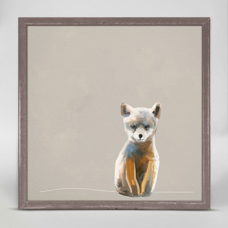 Baby Fox - Neutral Mini Framed Canvas