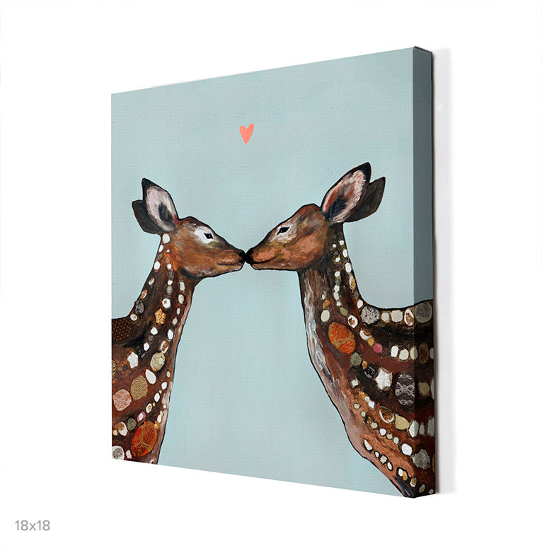 Deer Love - Heart Canvas Wall Art