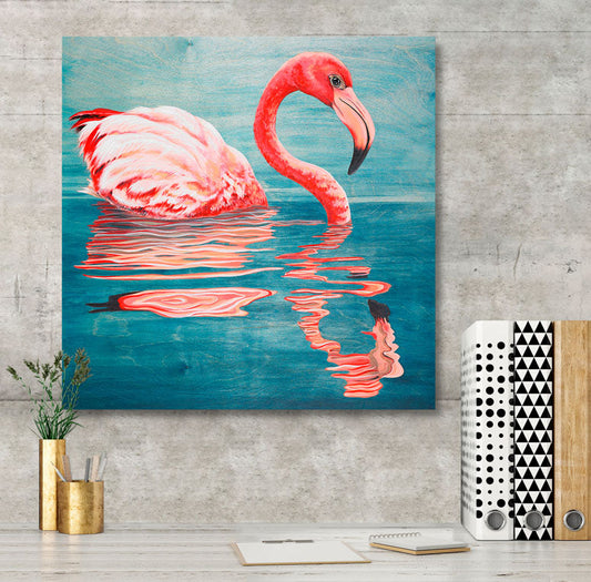 Flamingo Reflections Canvas Wall Art
