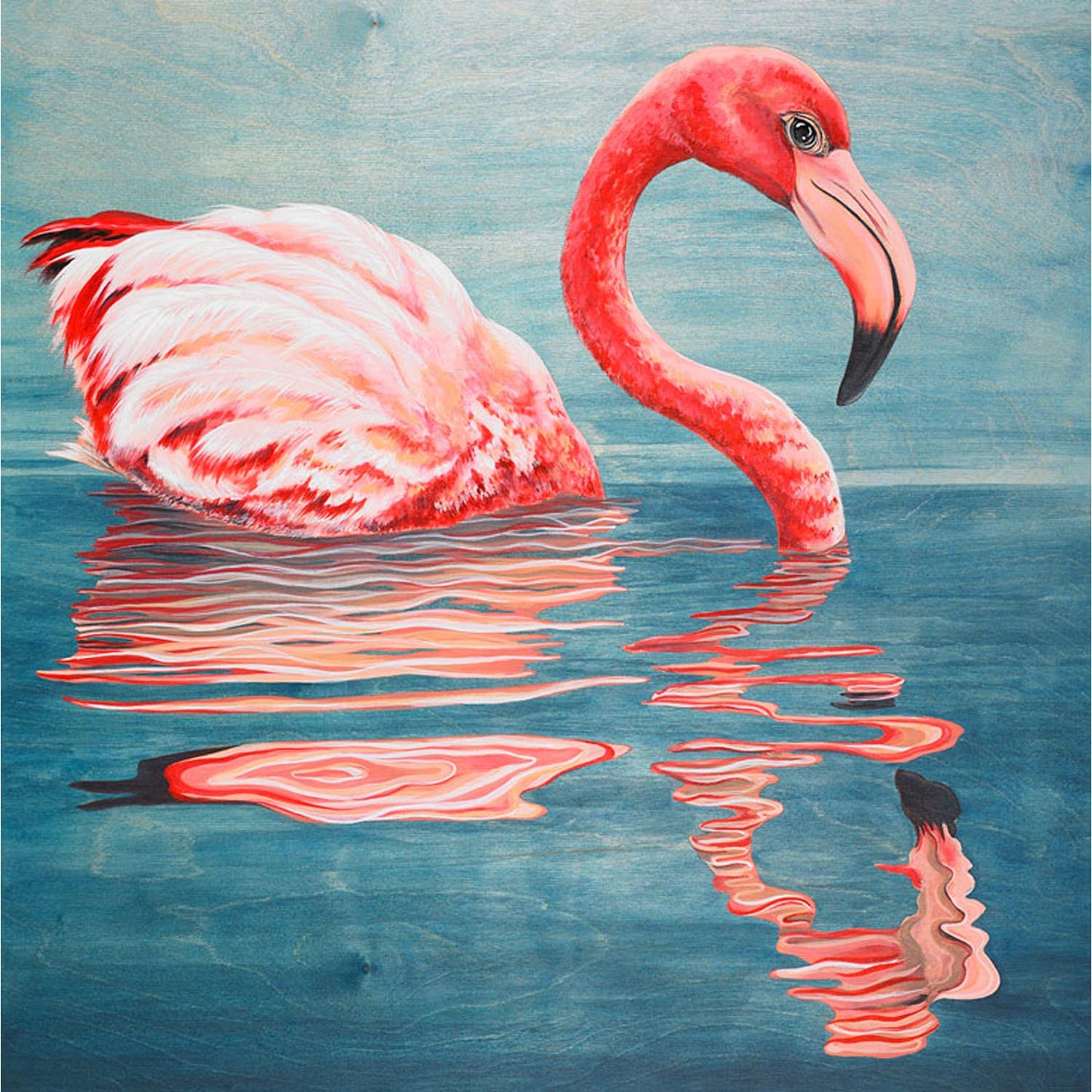 Flamingo Reflections Canvas Wall Art