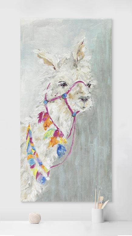 Sweet Llama Canvas Wall Art