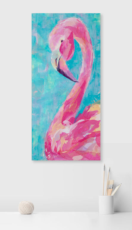 Pink Flamingo Canvas Wall Art - GreenBox Art