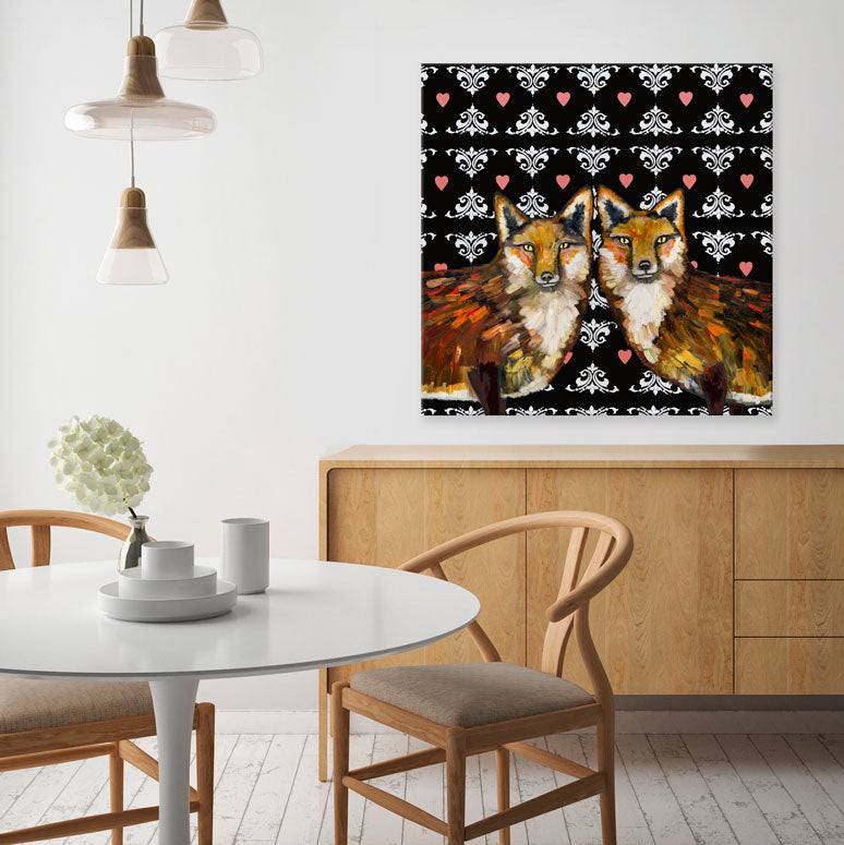 Fox Love Canvas Wall Art - GreenBox Art