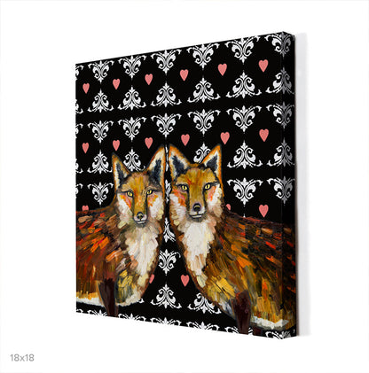 Fox Love Canvas Wall Art - GreenBox Art