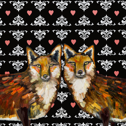 Fox Love Canvas Wall Art - GreenBox Art