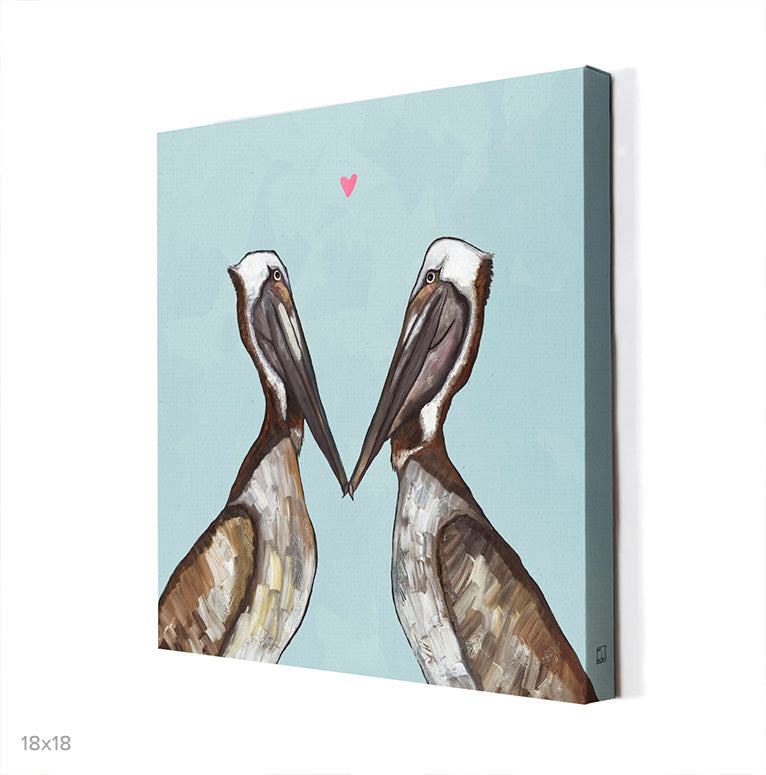Pelican Love Canvas Wall Art