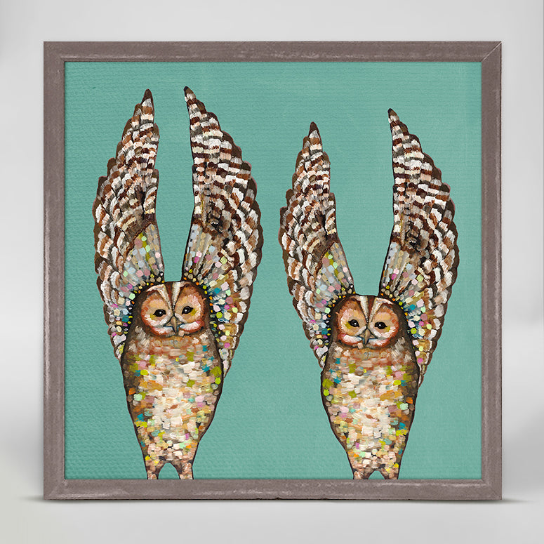 Owl Duo Mini Framed Canvas - GreenBox Art