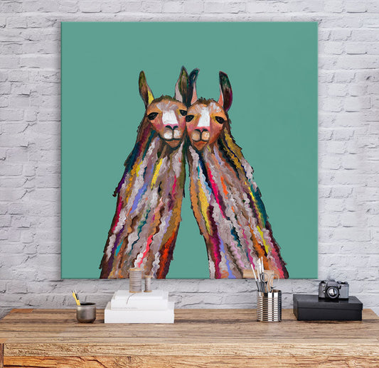 Llama Duo Canvas Wall Art - GreenBox Art