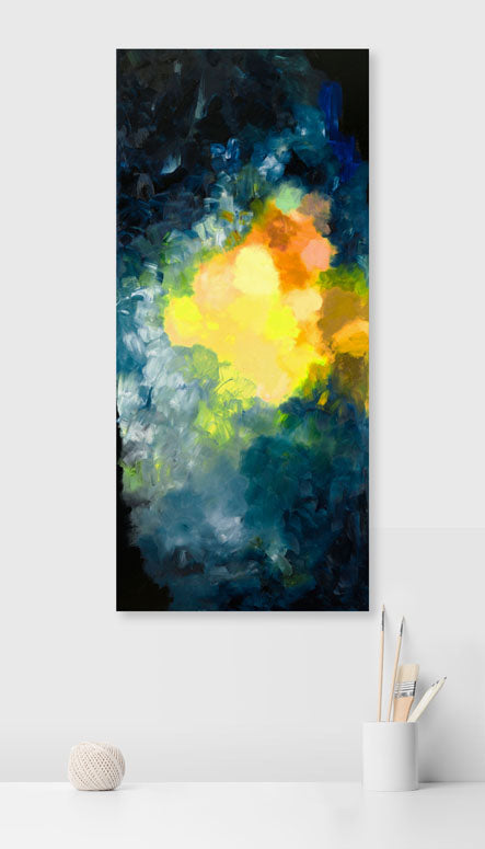 Northern Lights At Night Canvas Wall Art - GreenBox Art