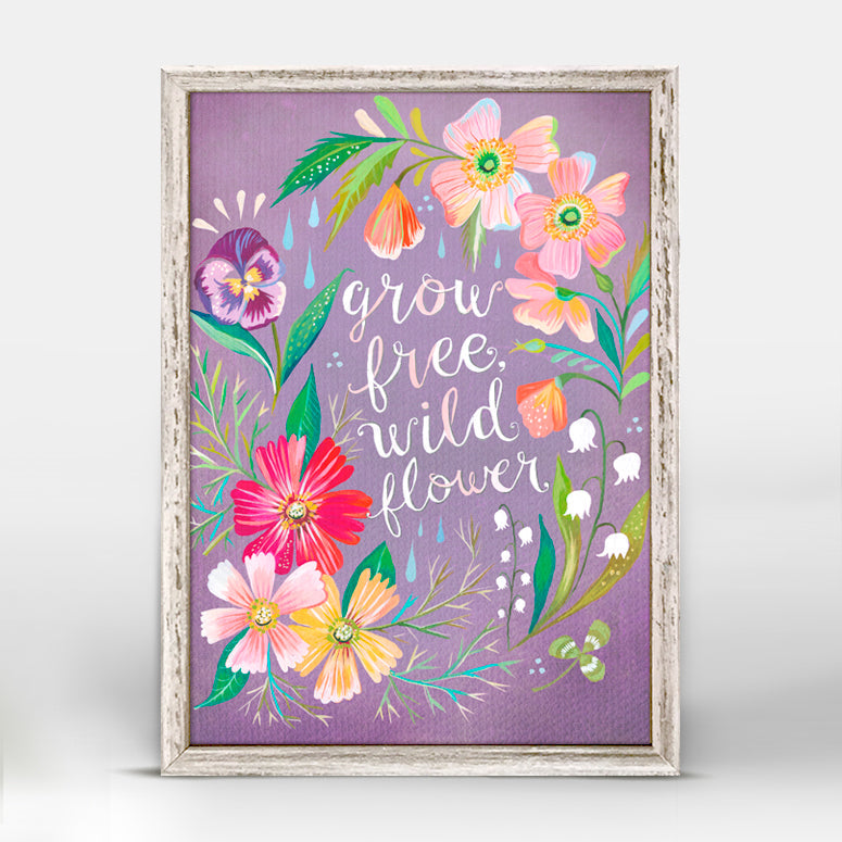 Purple Grow Free, Wildflower Mini Framed Canvas - GreenBox Art