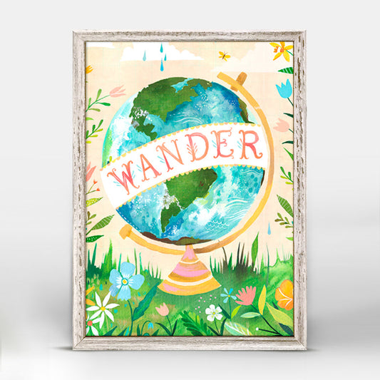 Wander Globe Mini Framed Canvas