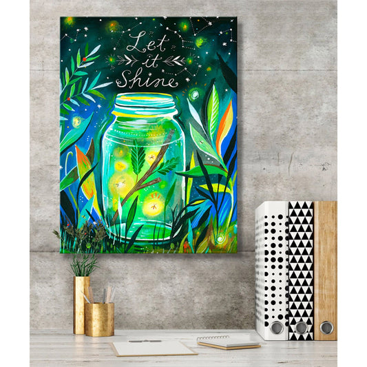 Let it Shine - Jar Canvas Wall Art - GreenBox Art