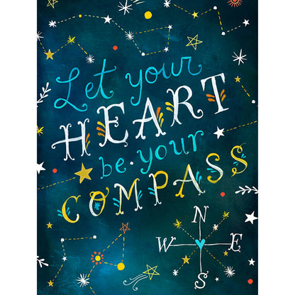 Let Your Heart Be Your Compass Canvas Wall Art - GreenBox Art