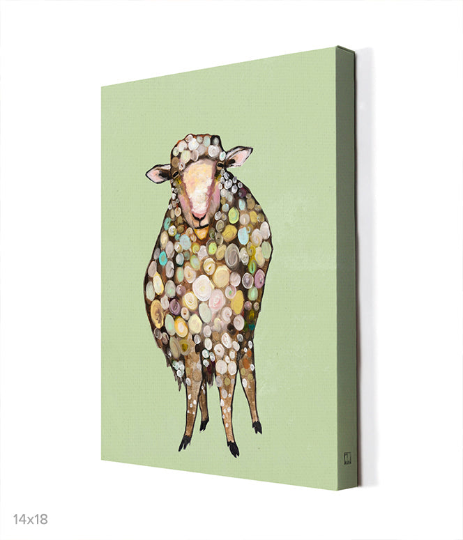 1 Woolly Sheep Canvas Wall Art