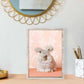 Bunny On Pink Mini Framed Canvas