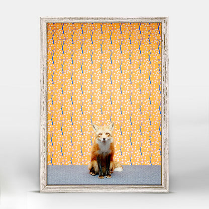 Fox On Orange Mini Framed Canvas