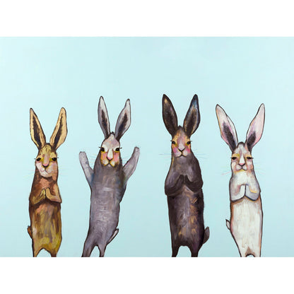 Four Bunnies Canvas Wall Art