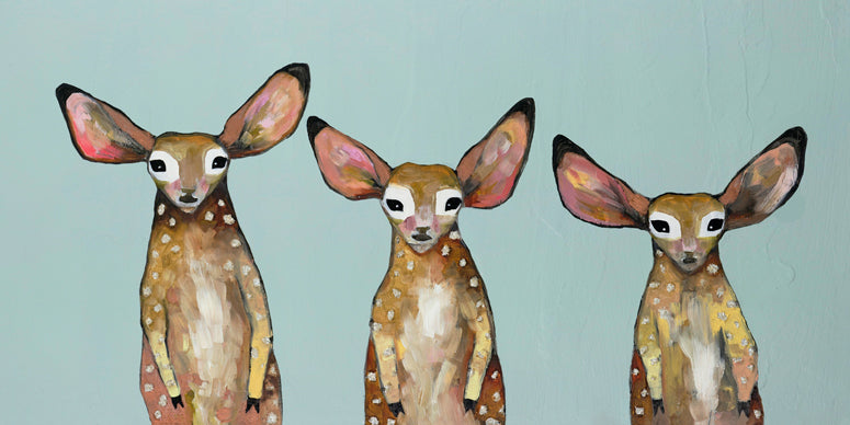 Fawn Triplets Canvas Wall Art - GreenBox Art