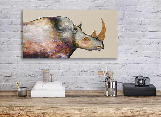 Giant Rhinoceros Canvas Wall Art - GreenBox Art