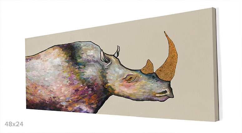 Giant Rhinoceros Canvas Wall Art - GreenBox Art