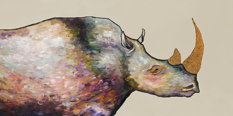 Giant Rhinoceros Canvas Wall Art - GreenBox Art