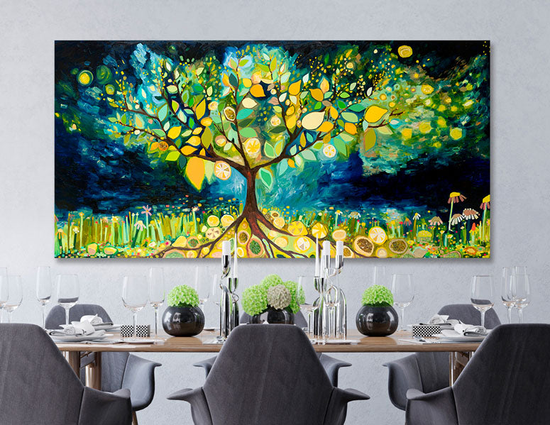 Lemon Tree Landscape Canvas Wall Art