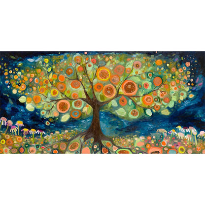 Orange Tree Landscape Canvas Wall Art