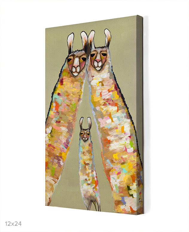 Llama Family Canvas Wall Art - GreenBox Art