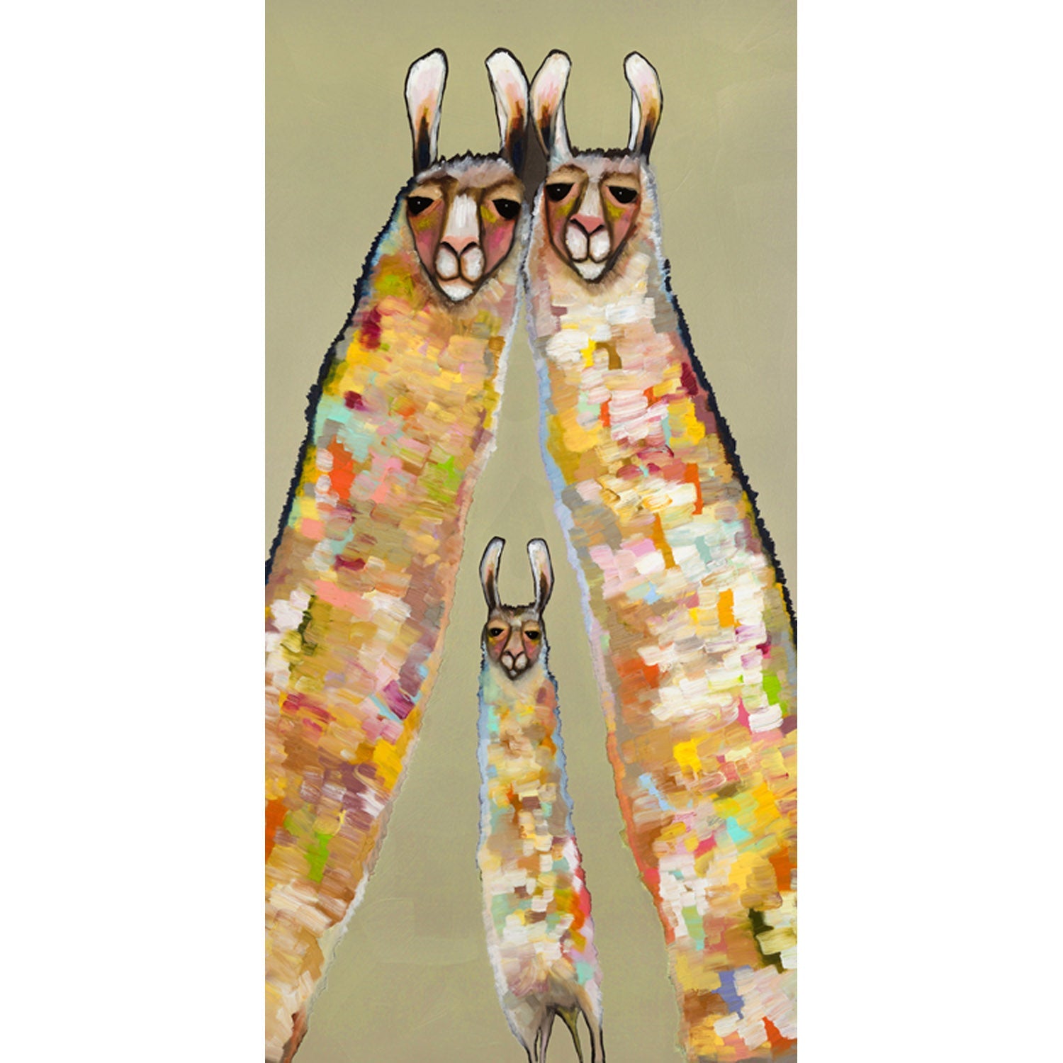 Llama Family Canvas Wall Art - GreenBox Art