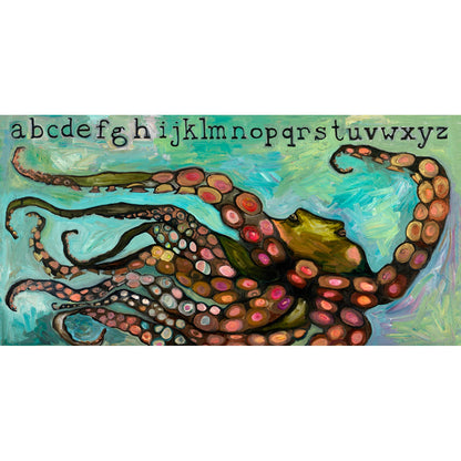 Octopus Alphabet Canvas Wall Art