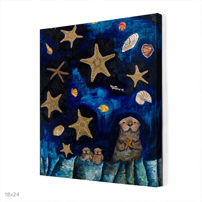Starfish Bedtime Stories Canvas Wall Art